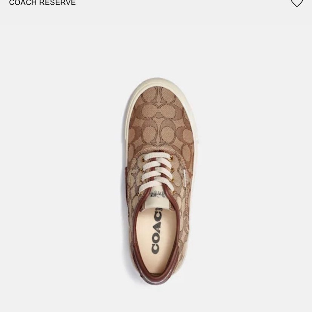 Coach Brown Casual Sneakers with Textural Detailing - Picture 2 of 4
